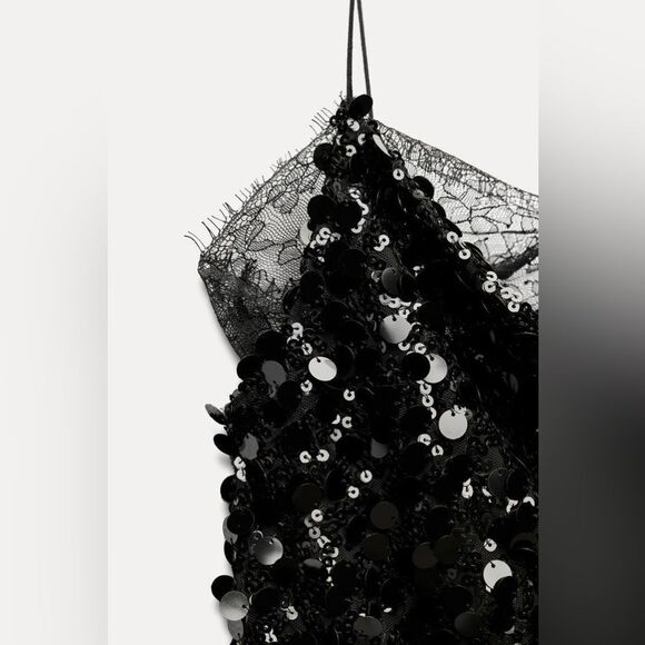 Zara lace sequin mini dress - Picture 6 of 9